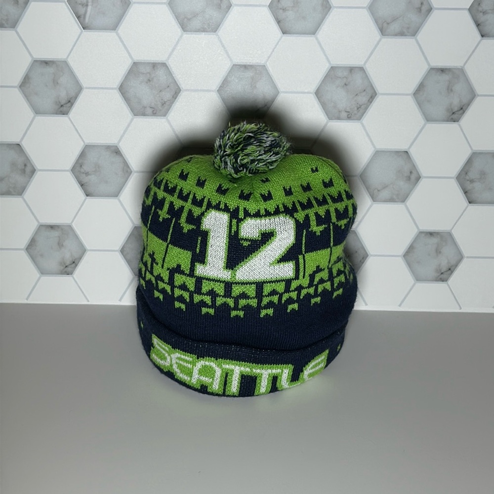 Seahawks Beanie with Pom Pom